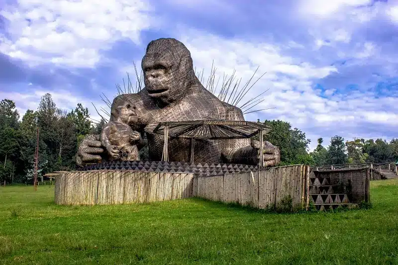 A Statue of Chimpanze in Rwanda