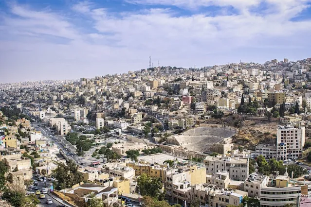 Panoramic image of Amman City in Jordan