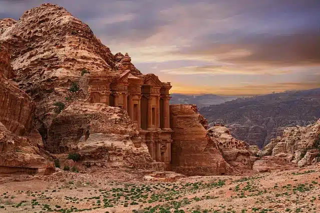 Monumental view of Jordan Historical Place of Petra