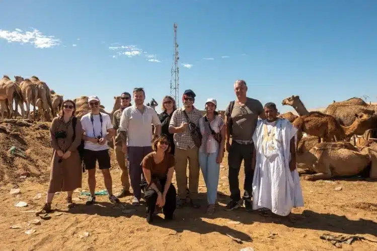 Is Mauritania safe?Group of tourists with Local Guides in Mauritania