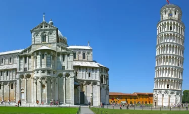 Leaning Tower of Pisa, a famous architectural landmark in Italy, showcasing its distinctive tilt and medieval design in our Italy itinerary 9 days