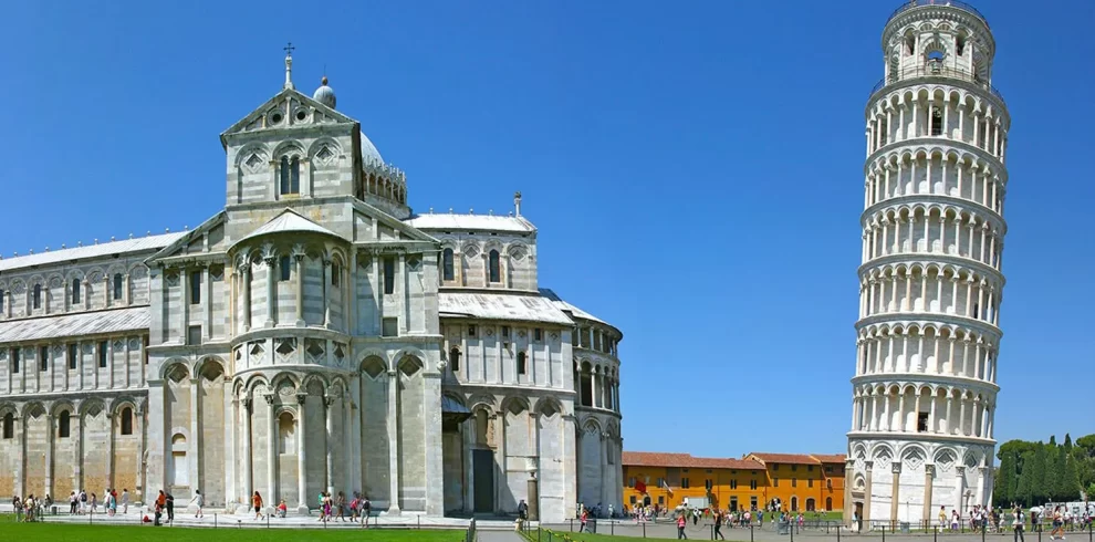 Leaning Tower of Pisa, a famous architectural landmark in Italy, showcasing its distinctive tilt and medieval design in our Italy itinerary 9 days