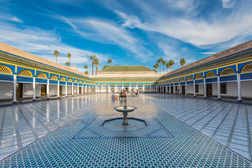 Morocco 15-Day Luxury Private Tour 21 Marble courtyard of the Bahia Palace in Marrakech