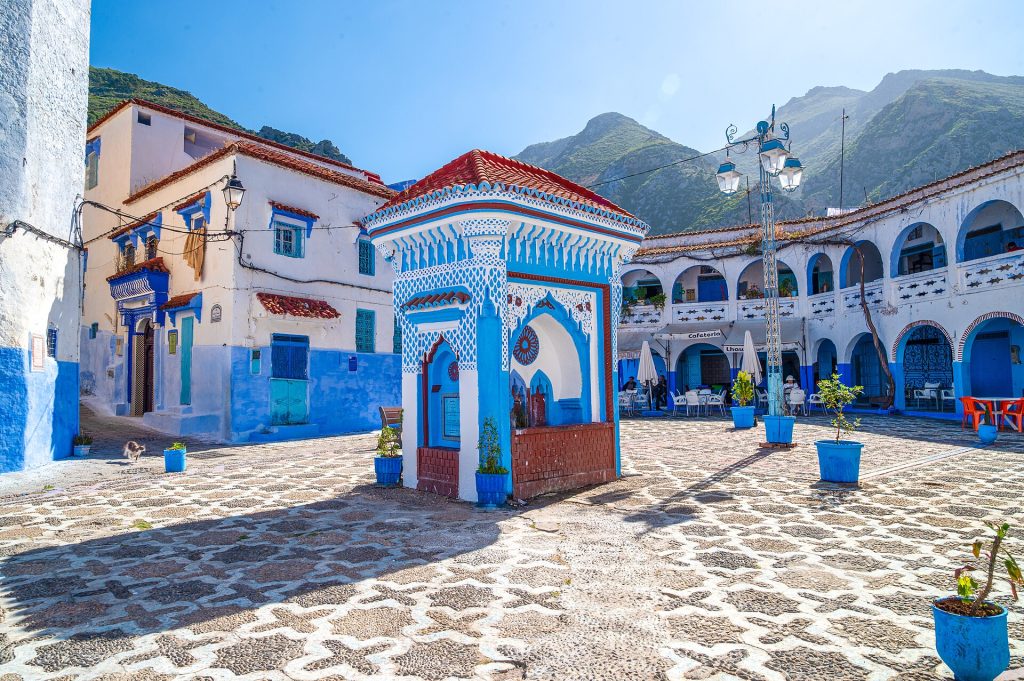 Morocco 15-Day Luxury Private Tour 2 Place El Haouta and its fountain in Chefchaouen