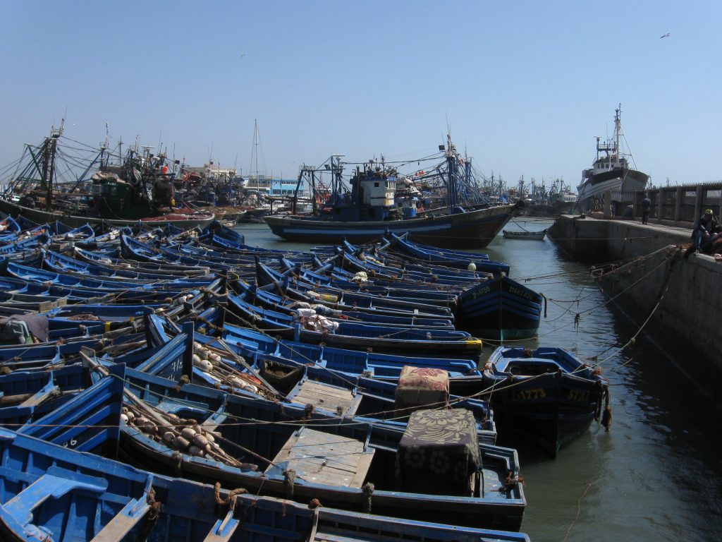 Morocco 15-Day Luxury Private Tour 23 Blue fishing boats in the port of Essaouira