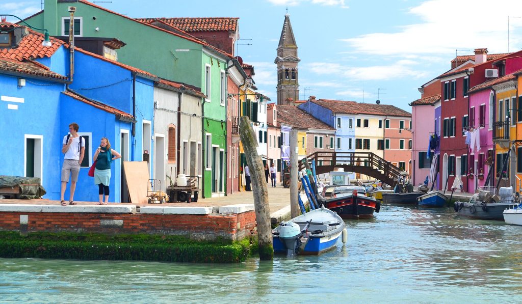 Italy 15-Day Luxury Private Tour 24 Colorful houses along a canal on the island of Burano