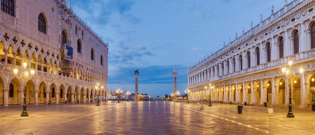 Italy 15-Day Luxury Private Tour 9 Piazzetta San Marco and the lagoon at dusk in Venice