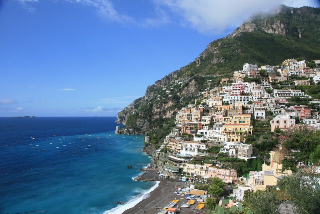Italy 14-Day Luxury Private Tour 15 Positano's colorful houses on the cliffs of the Amalfi Coast
