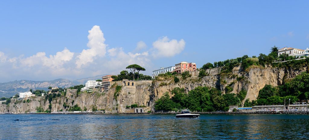 Italy 15-Day Luxury Private Tour 4 The cliffs and hotels of Sorrento above the Bay of Naples