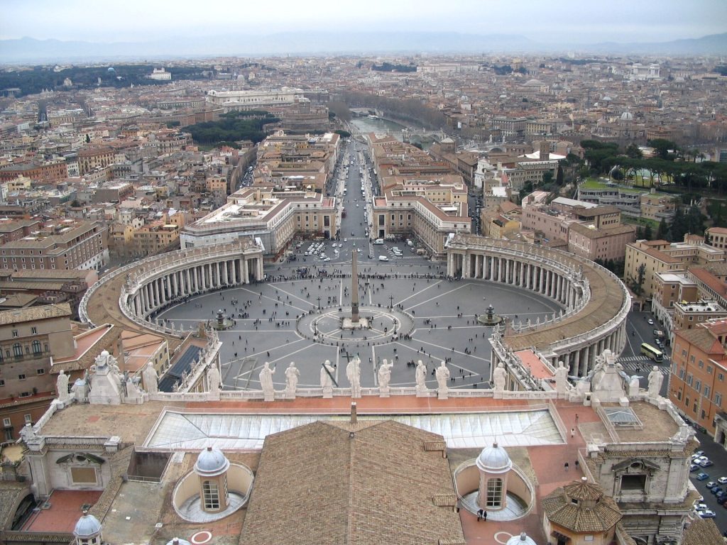 Italy 15-Day Luxury Private Tour 13 St Peter's Square seen from the dome of St Peter's Basilica, Vatican City