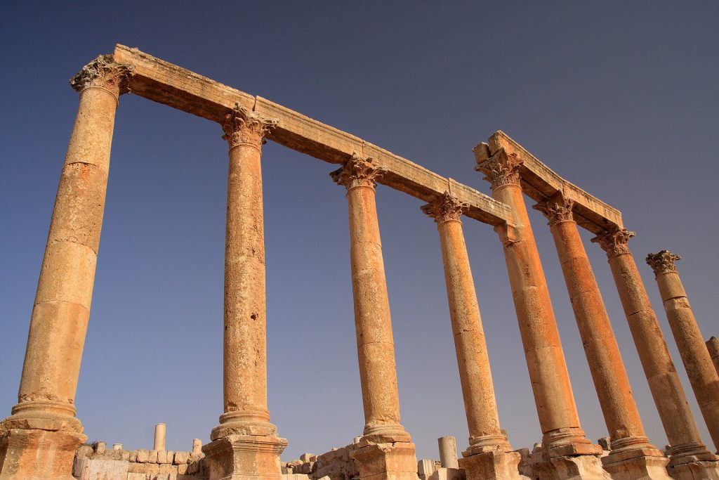 Jordan 8-Day Luxury Private Tour 13 Columns along the Cardo Maximus in Jerash, Jordan