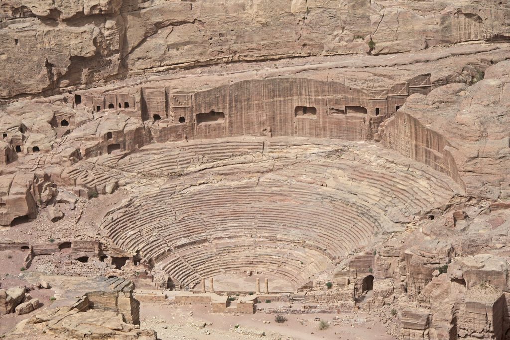 Jordan 5-Day Luxury Private Tour 4 The Nabataean theatre carved into the rock at Petra, Jordan