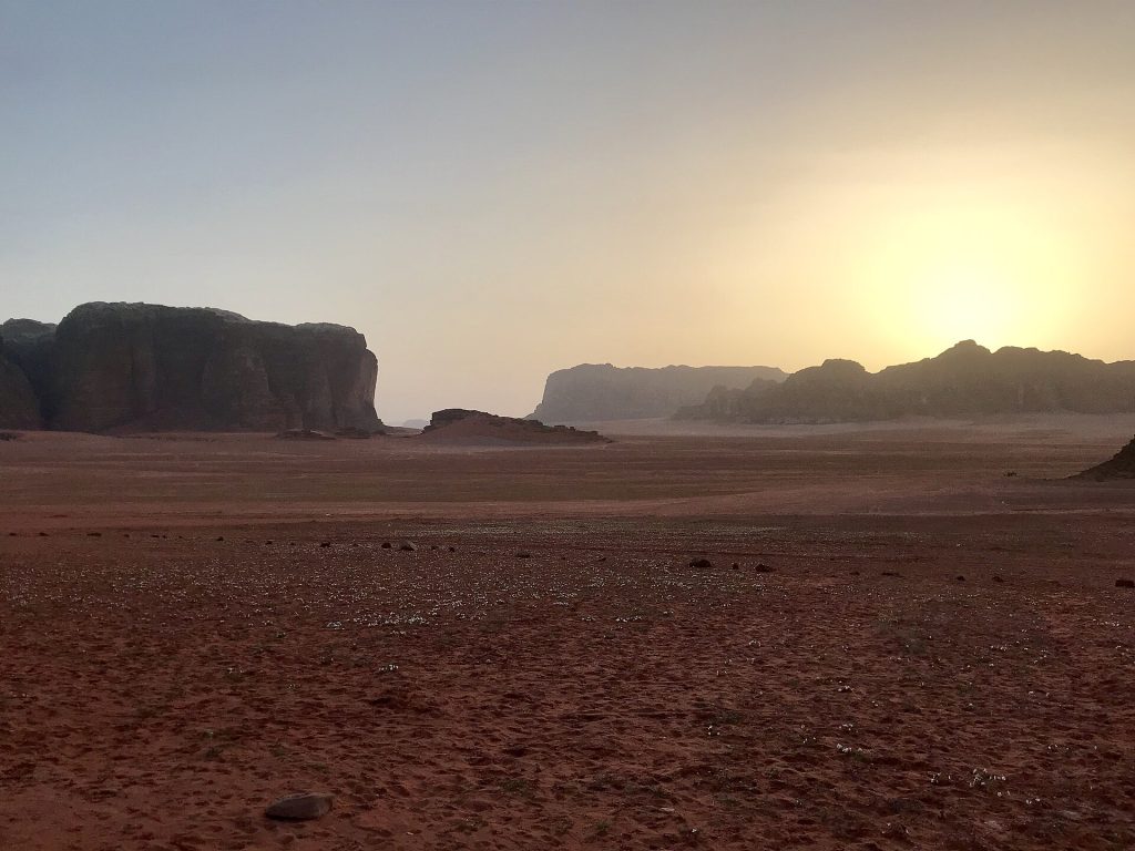 Jordan 8-Day Luxury Private Tour 7 Sunset over the mountains of Wadi Rum, Jordan