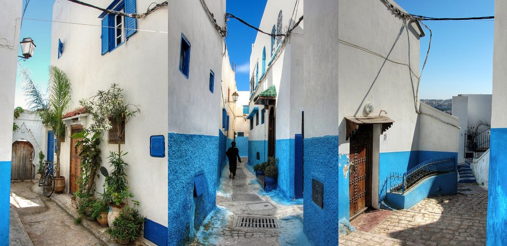 Morocco 15-Day Luxury Private Tour 12 Blue and white lane in the Kasbah of the Udayas, Rabat