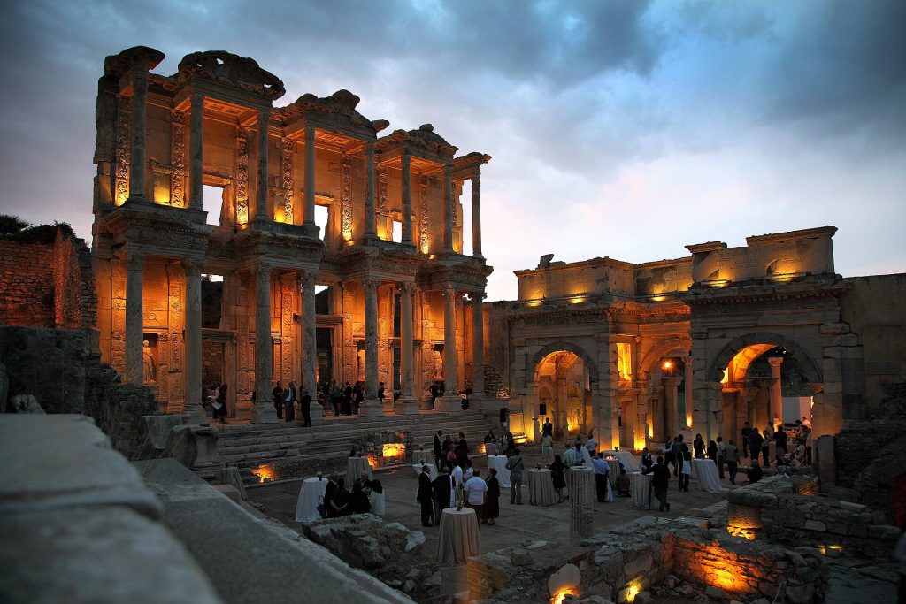 Turkey 10-Day Luxury Private Tour 7 The Library of Celsus in Ephesus lit in the evening